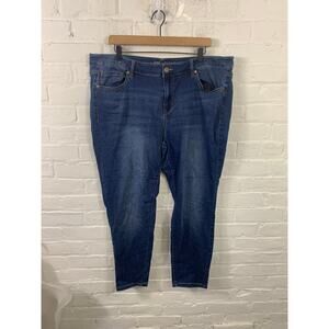 Lane Bryant Men's Signature Fit High Rise Skinny Jeans Medium Wash Blue Size 20S